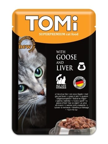 Tomi Pouch Kaz Etli Ve Ciğerli Yetişkin Kedi Konservesi 100 GR | SRC: Barcode: 4003024465196